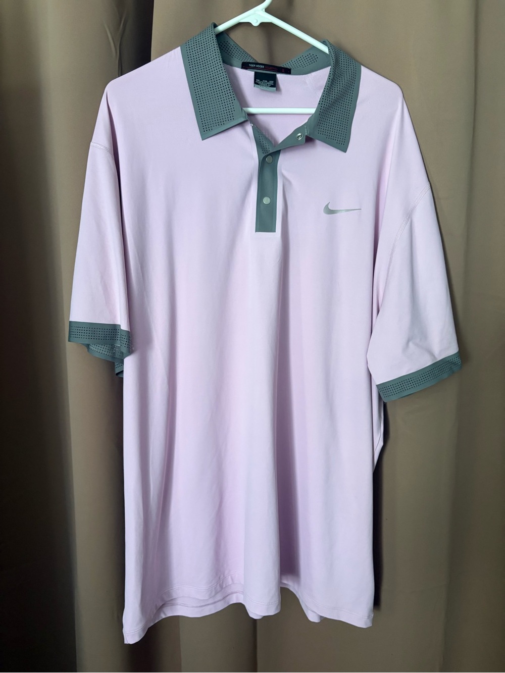 Nike Dri-Fit Tiger Woods Collection ADV Golf Polo- Size XXL Pink/Gray